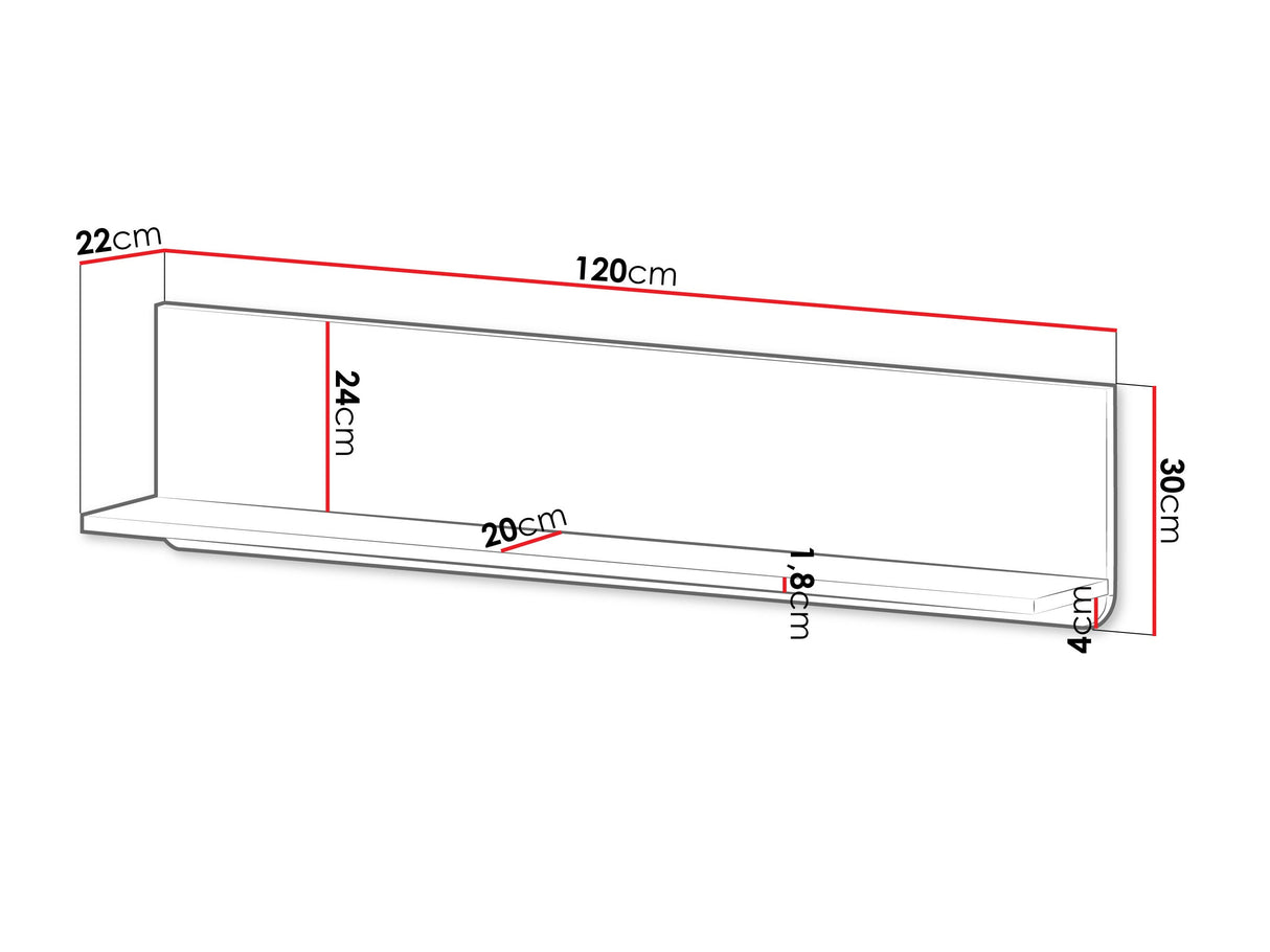 Polc MARLY REG 19, Szín: Kasmír + Dió
