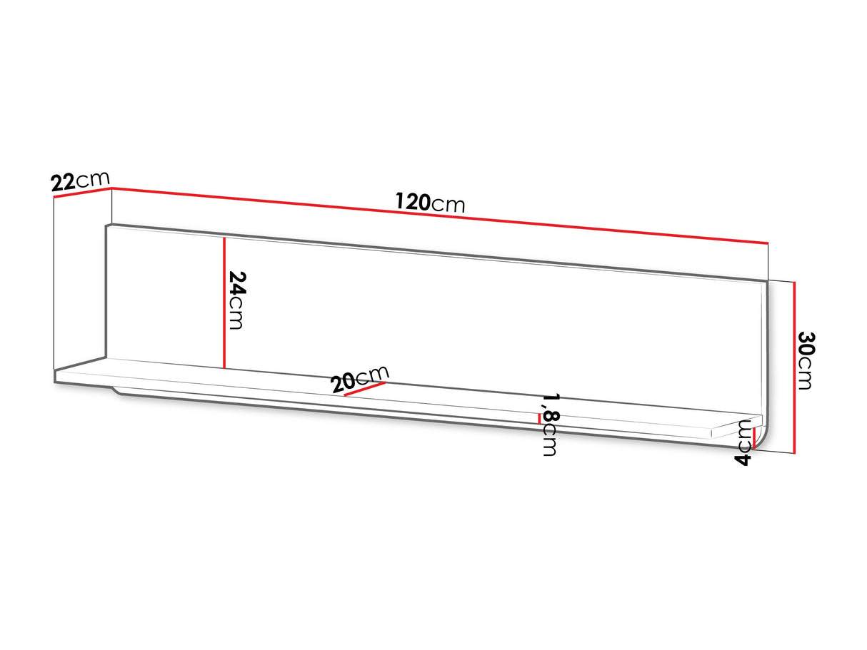 Polc MARLY REG 19, Szín: Kasmír + Szürke márvány