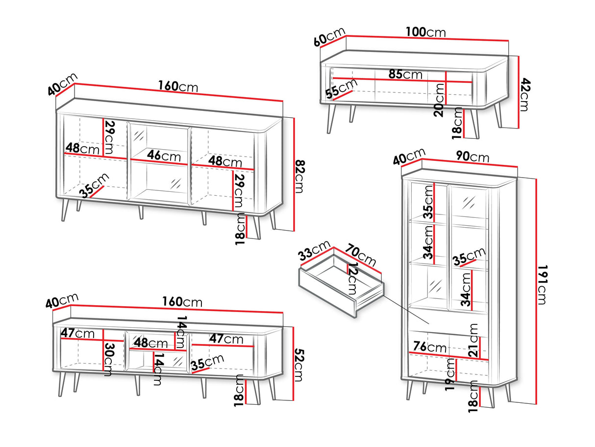 Nappali szett MARLY I, Szín: Kasmír + Dió
