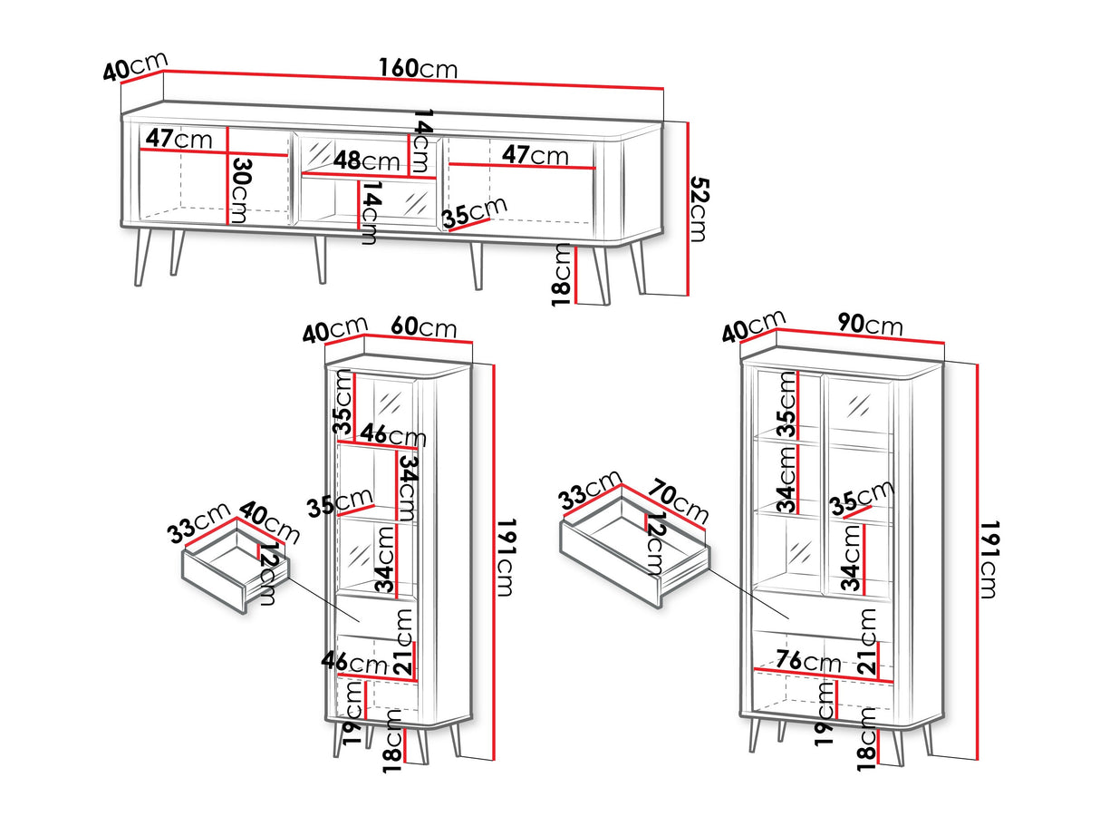 Nappali szett MARLY II, Szín: Kasmír + Dió