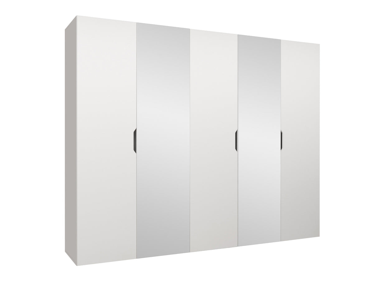 Gardróbszekrény Szafa 250 MALAGA z lustrem, Szín: Fehér