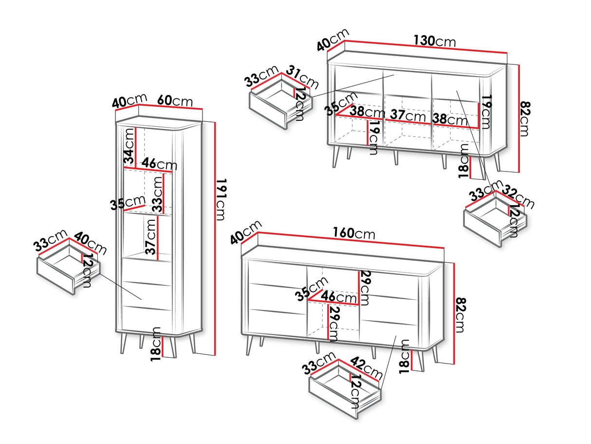 Nappali szett MARLY III, Szín: Kasmír + Dió