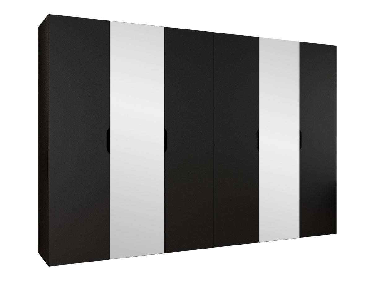 Gardróbszekrény Szafa 300 MALAGA z lustrem, Szín: Fekete