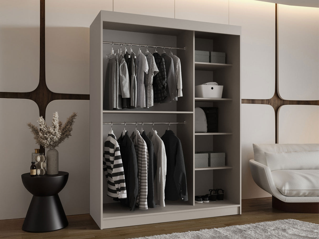 Gardróbszekrény Szafa 150 BAHRAJN, Szín: Kasmír, Fiókok: Nem, Led világítás: Nem