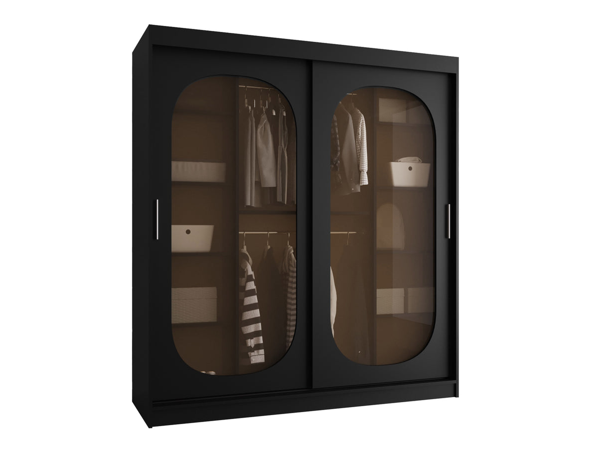 Gardróbszekrény Szafa 180 BAHRAJN, Szín: Fekete, Fiókok: Nem, Led világítás: Nem