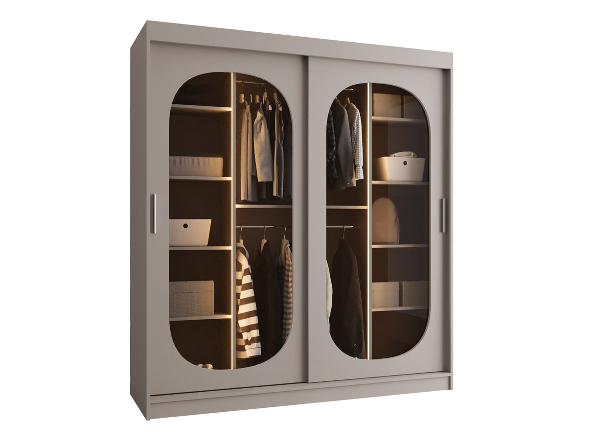 Gardróbszekrény Szafa 180 BAHRAJN, Szín: Kasmír, Fiókok: Nem, Led világítás: Igen