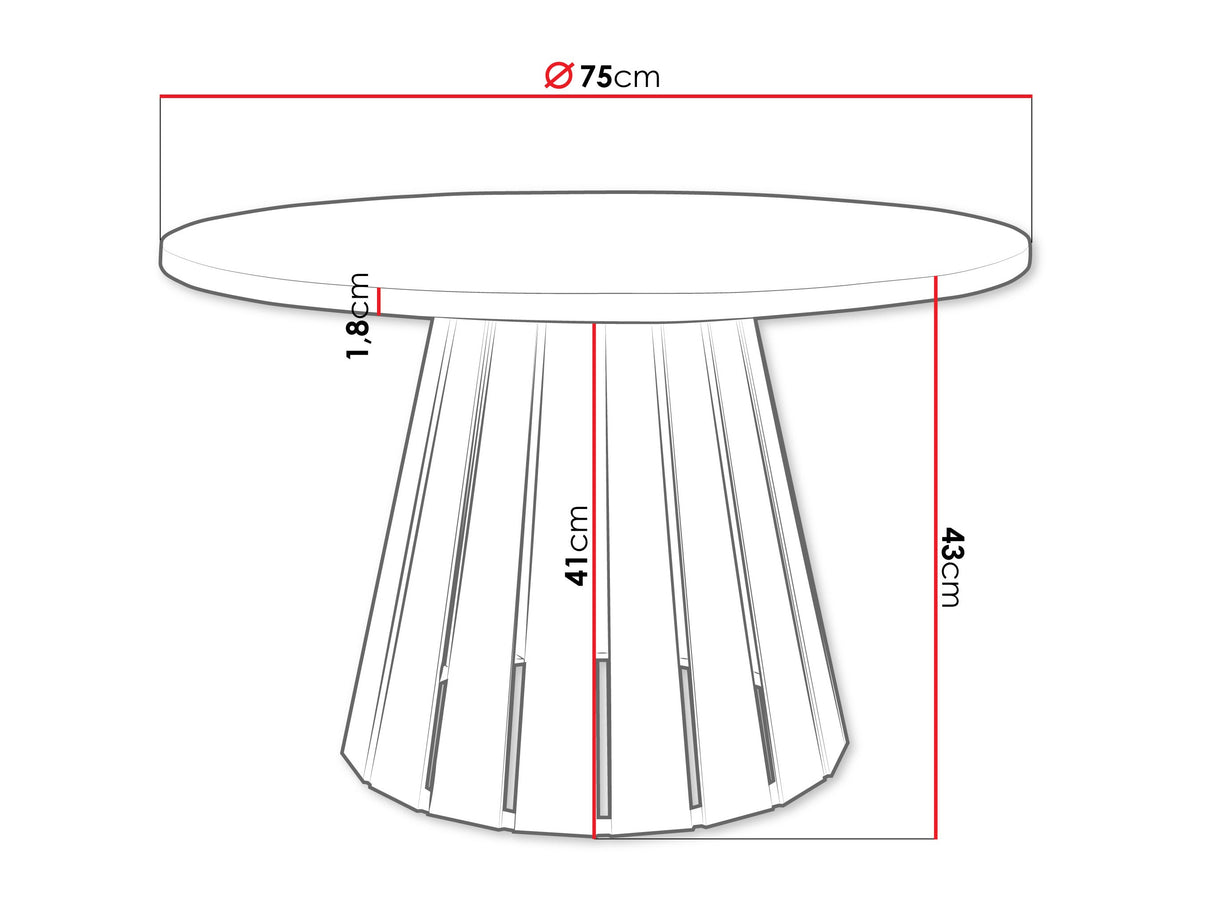 Dohányzóasztal CIRCOLO, Szín: Fekete + Fehér