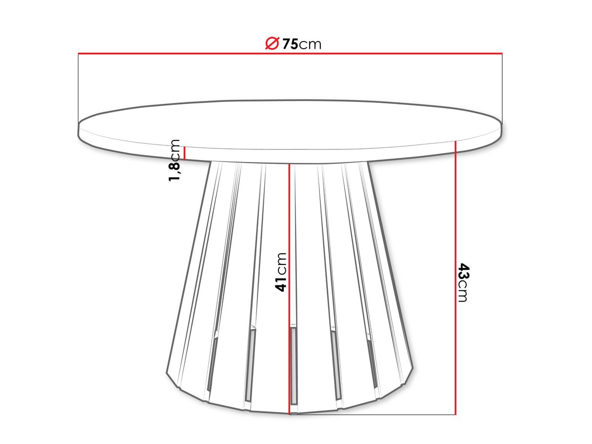 Dohányzóasztal CIRCOLO, Szín: Fekete + Fekete márvány