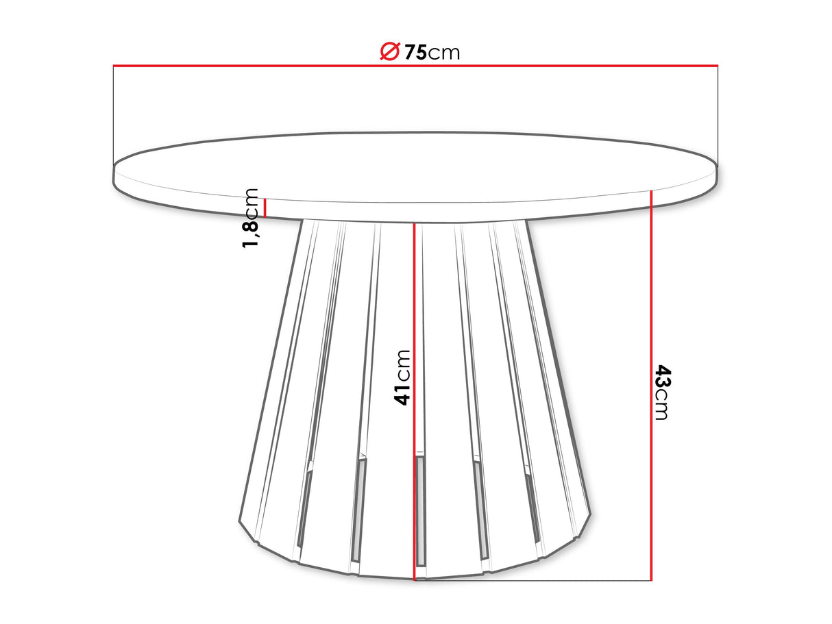 Dohányzóasztal CIRCOLO, Szín: Fekete + Tölgy