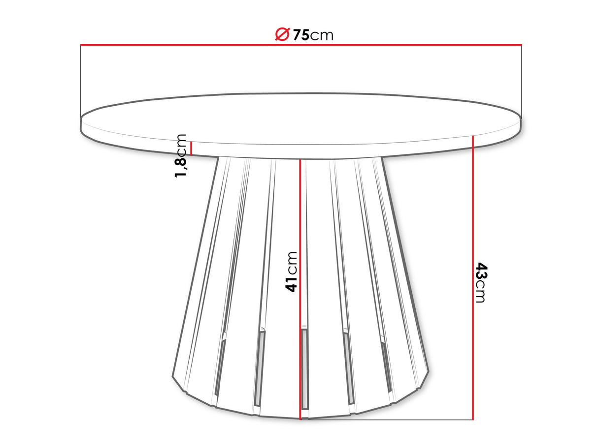 Dohányzóasztal CIRCOLO, Szín: Fekete + Szürke