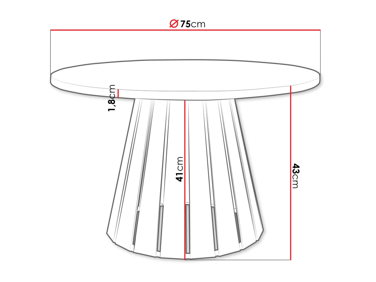 Dohányzóasztal CIRCOLO, Szín: Fekete + Kasmír
