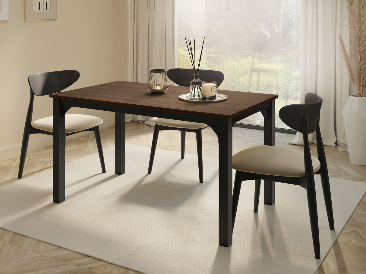 Asztal Stół rozkładany FOCUS 140, Szín: Dió + Fekete