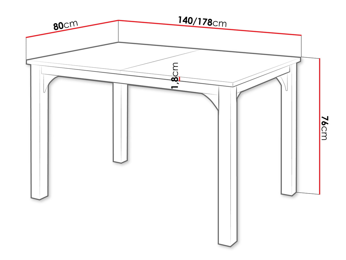 Asztal Stół rozkładany FOCUS 140, Szín: Kézműves aranytölgy + Fekete