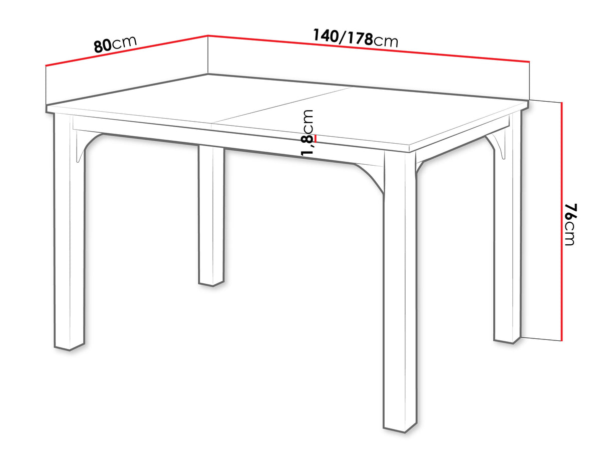 Asztal Stół rozkładany FOCUS 140, Szín: Fekete