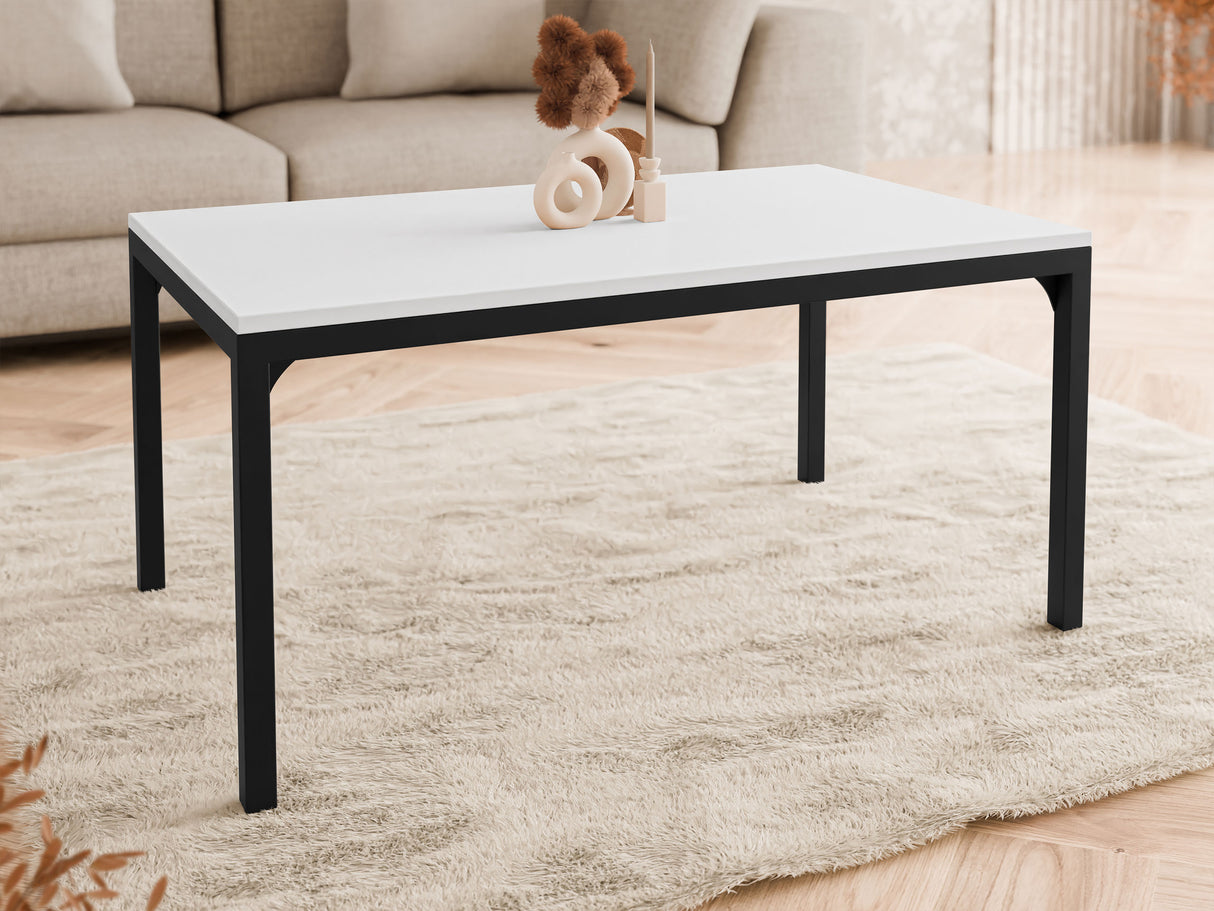Dohányzóasztal Stolik kawowy MOCCA 1, Szín: Fehér + Fekete