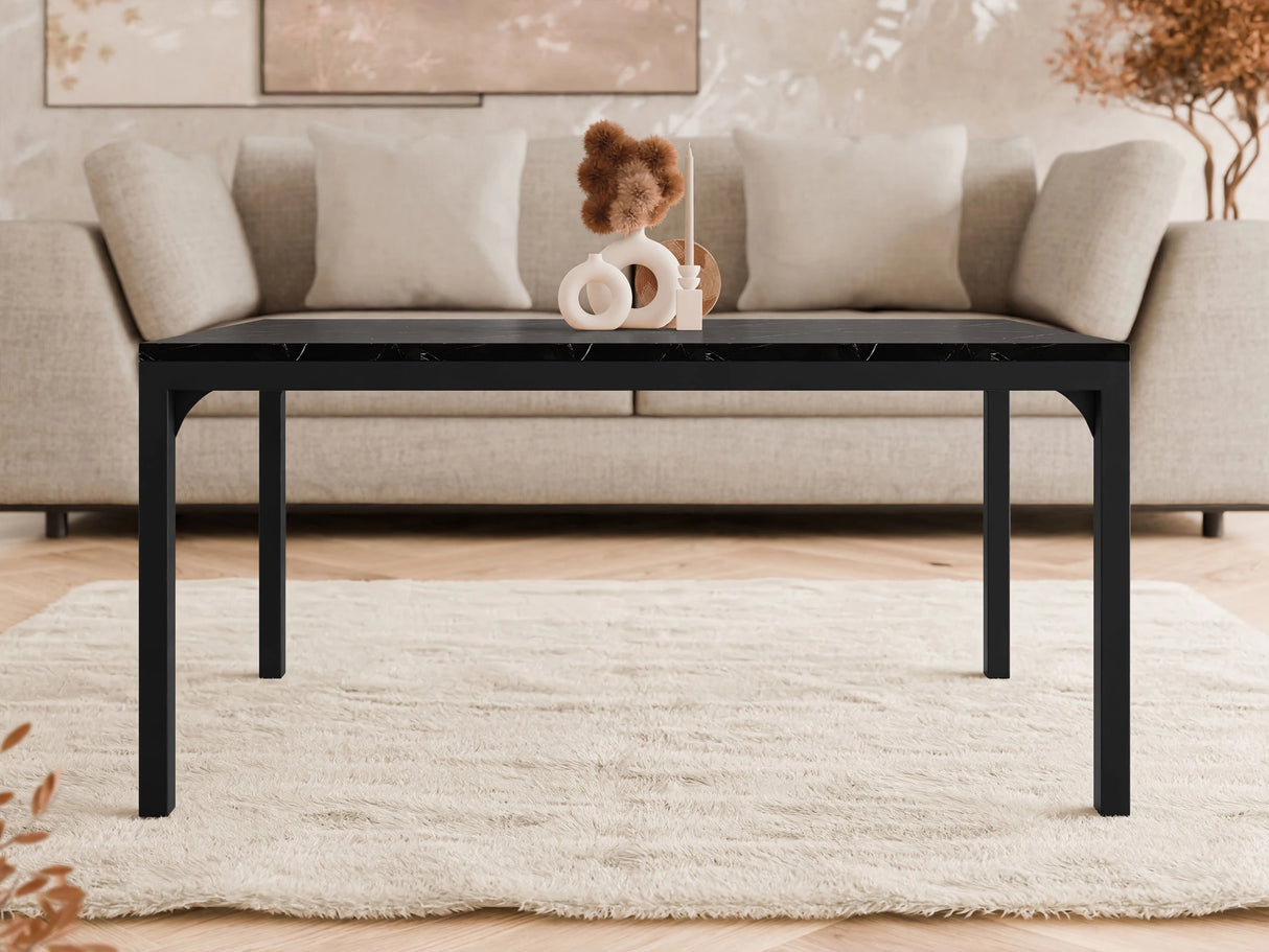 Dohányzóasztal Stolik kawowy MOCCA 1, Szín: Fekete márvány + Fekete