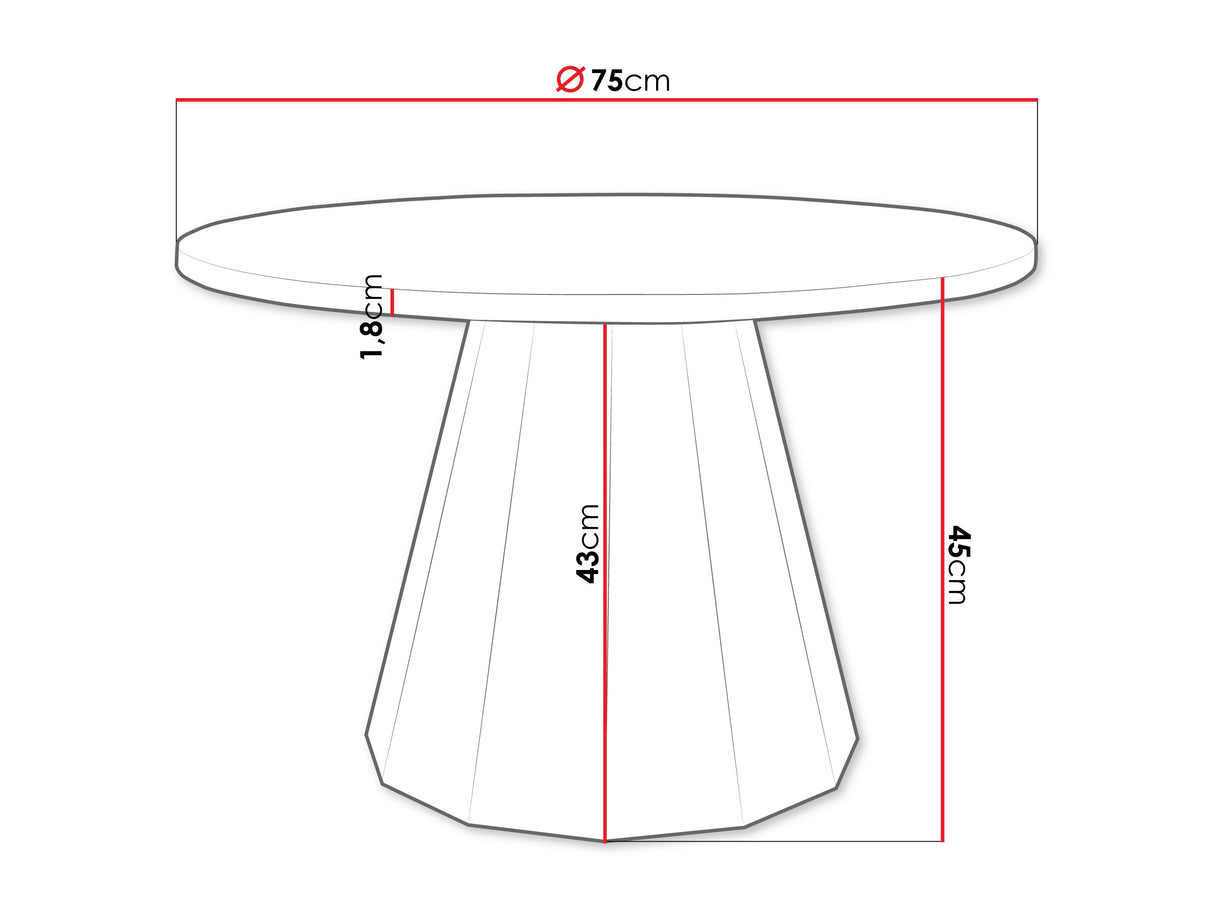 Dohányzóasztal ELIPSE, Szín: Fekete + Fehér márvány