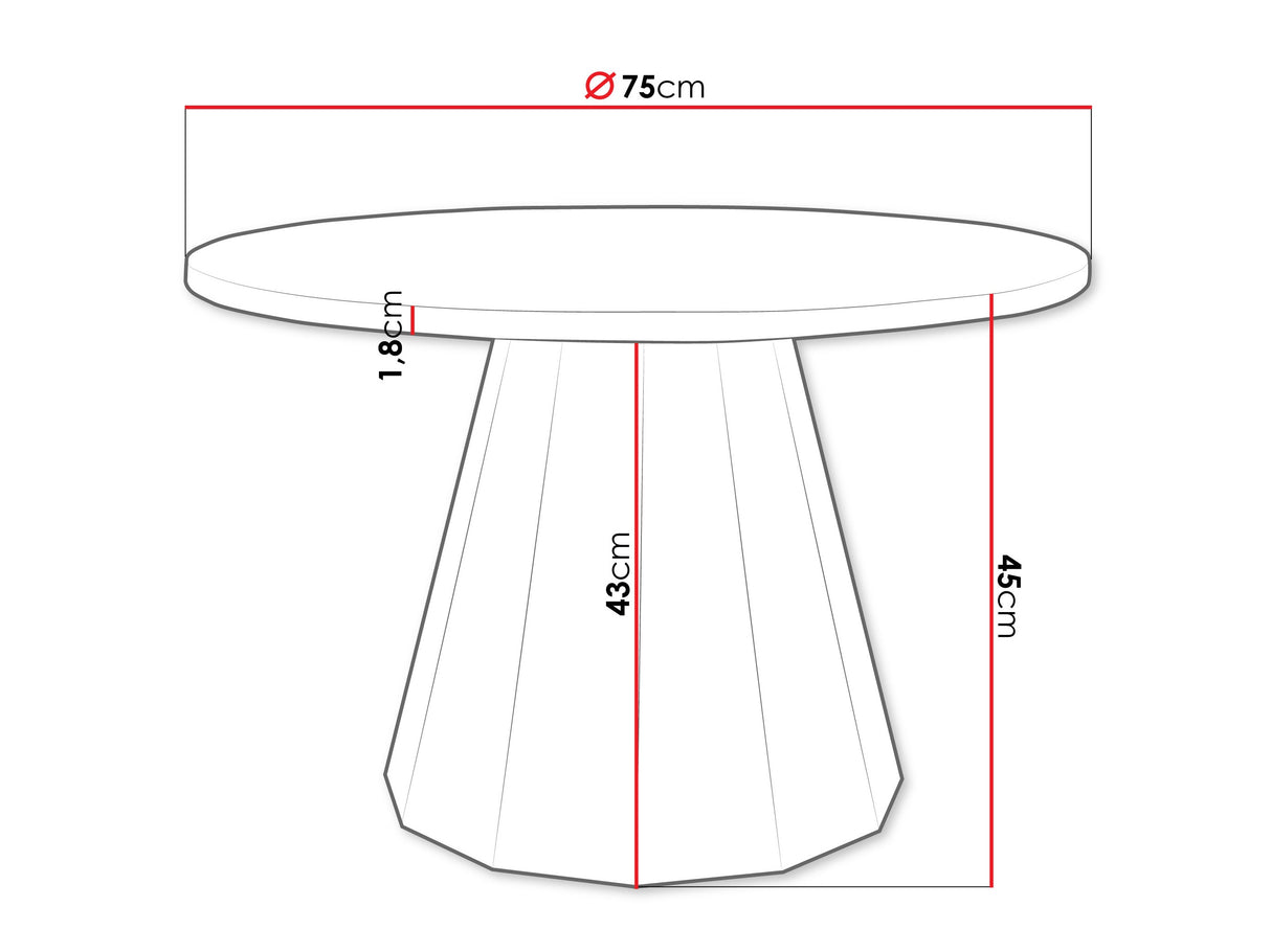 Dohányzóasztal ELIPSE, Szín: Fekete + Fekete márvány