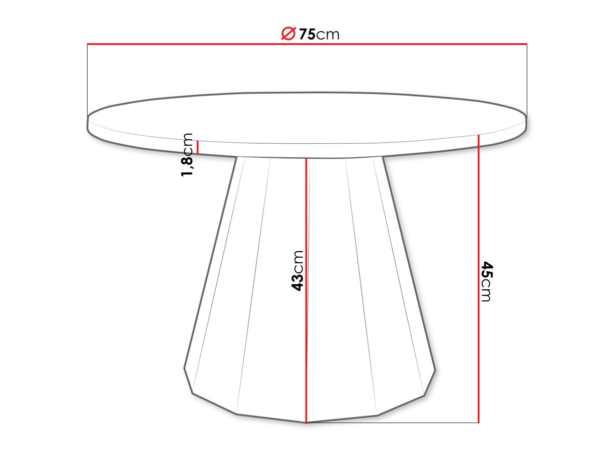 Dohányzóasztal ELIPSE, Szín: Fekete + Fehér