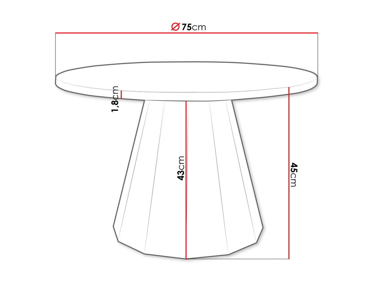 Dohányzóasztal ELIPSE, Szín: Fekete + Kasmír