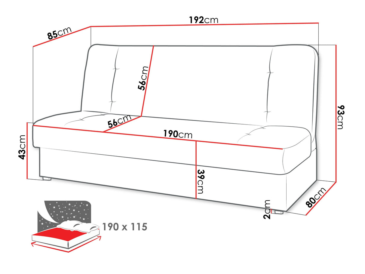 Kanapéágy ZELKA (Limanda), Szín: Lawa 01