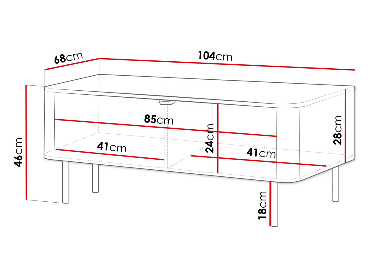 Dohányzóasztal Stolik kawowy PERO 05 Czarny/Orzech