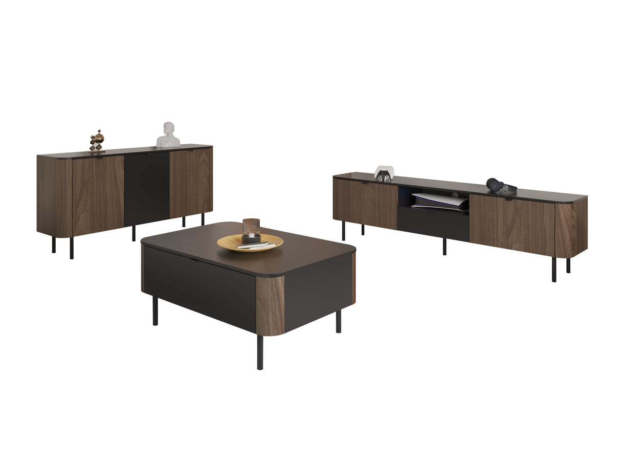 Nappali szett Meble PERO I Czarny/Orzech