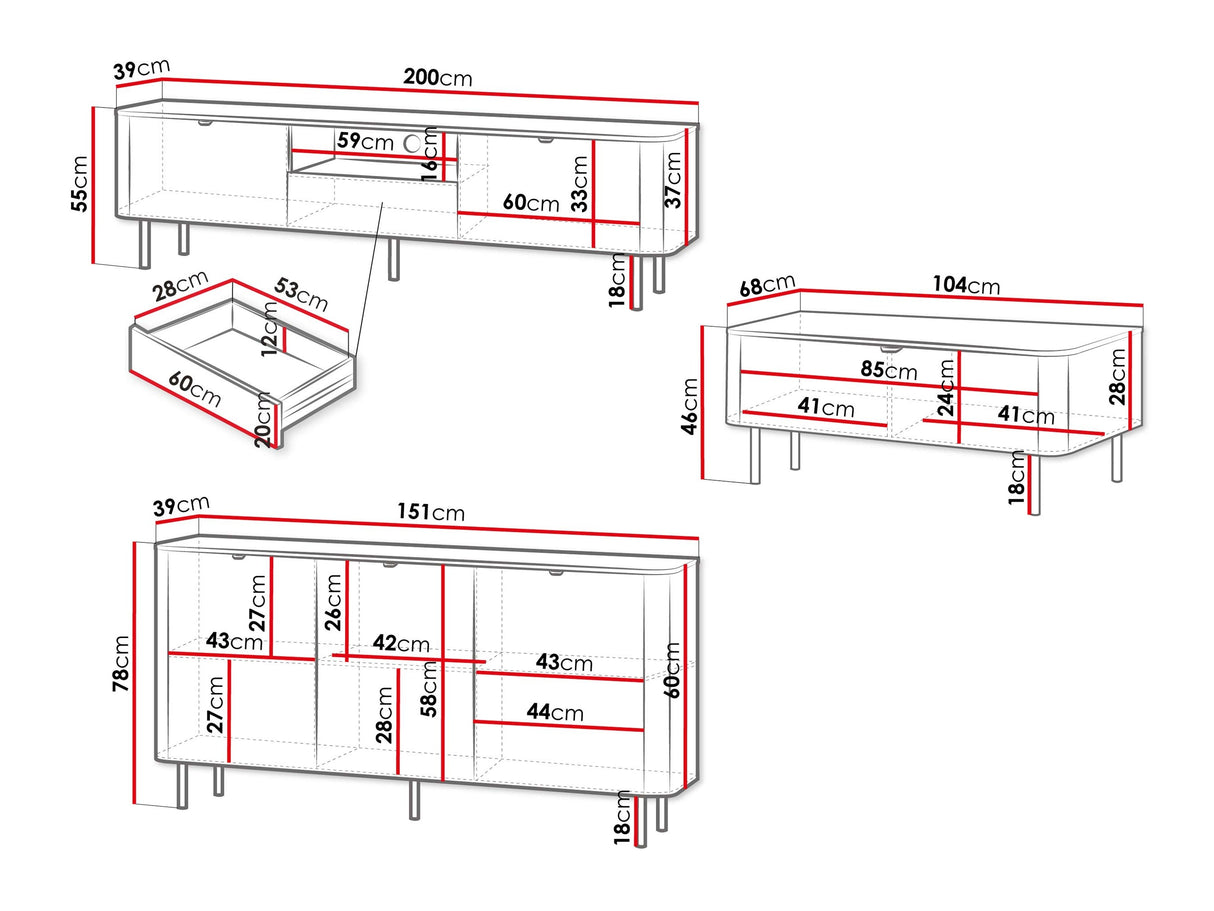 Nappali szett Meble PERO I Czarny/Orzech