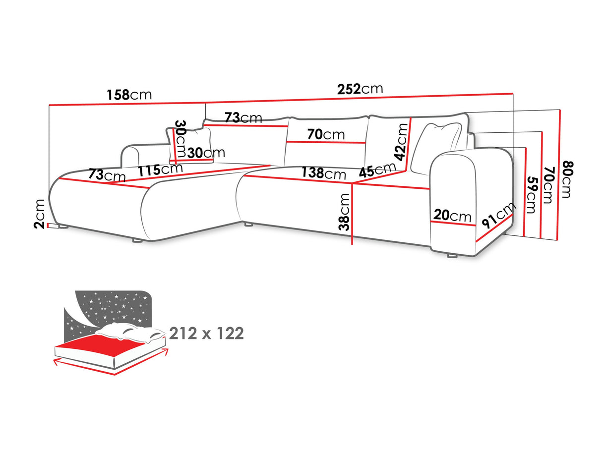Sarokkanapé Narożnik ELIWO, Szín: Wave 05