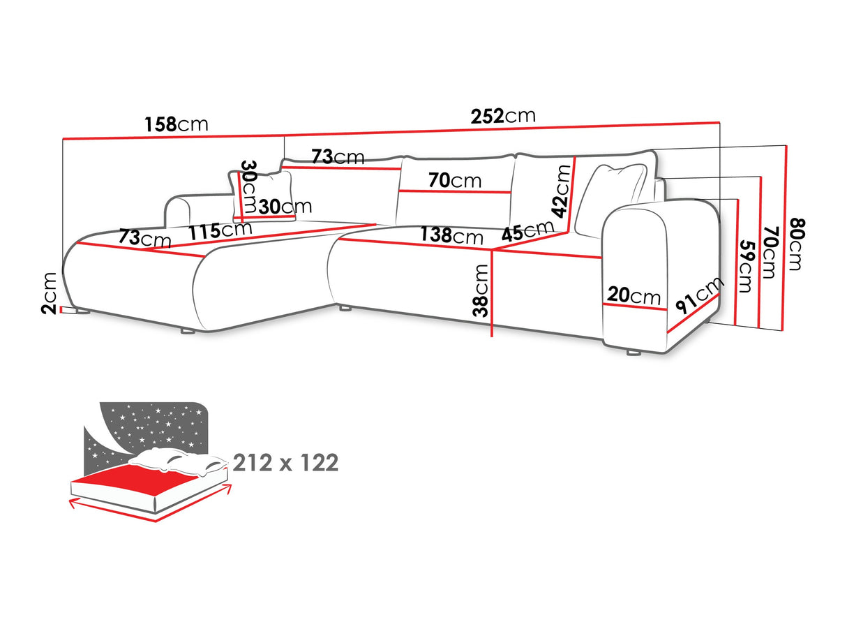 Sarokkanapé Narożnik ELIWO, Szín: Taro 01