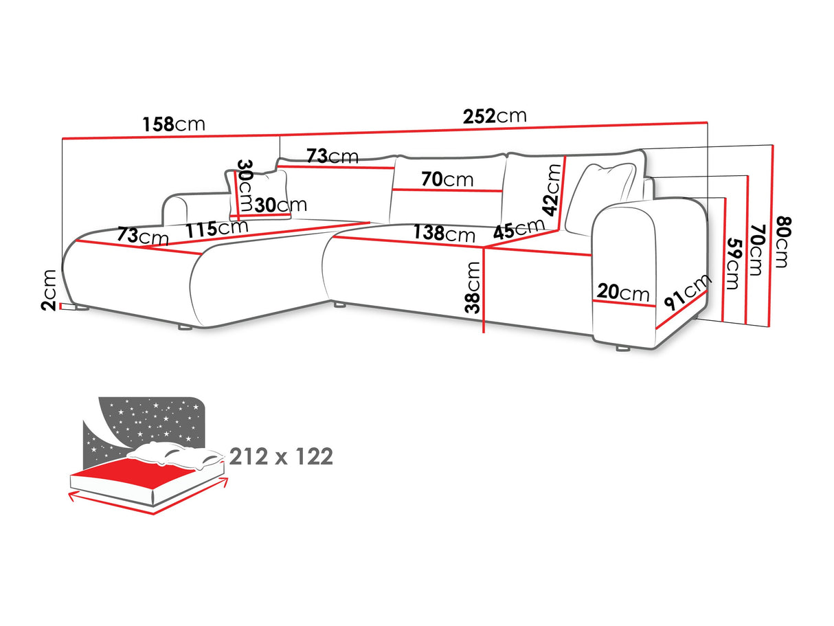 Sarokkanapé Narożnik ELIWO, Szín: Taro 57