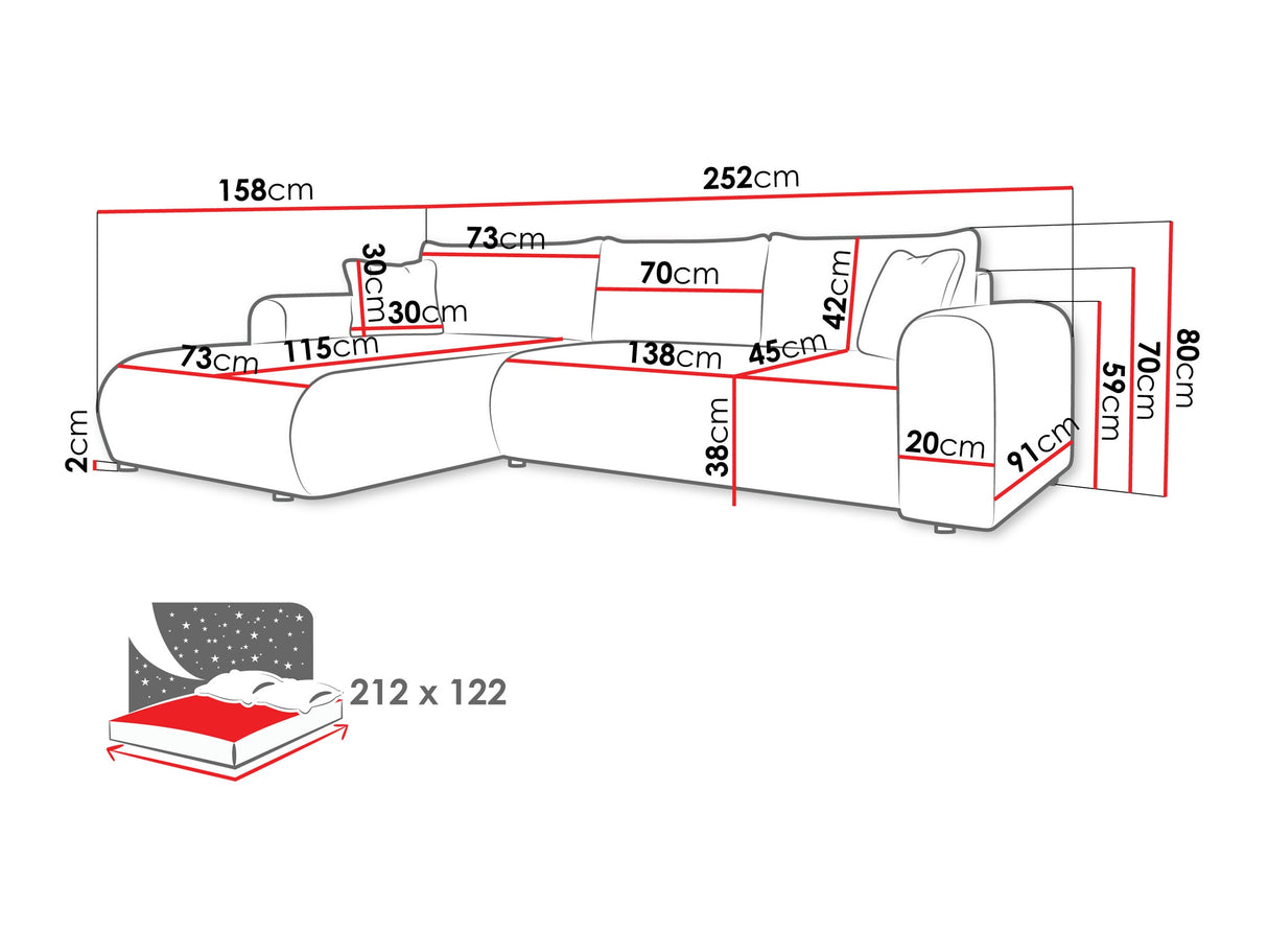 Sarokkanapé Narożnik ELIWO, Szín: Trilla 222.05