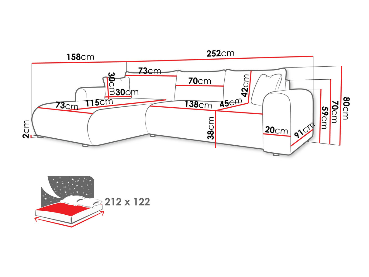 Sarokkanapé Narożnik ELIWO, Szín: Trilla 222.07