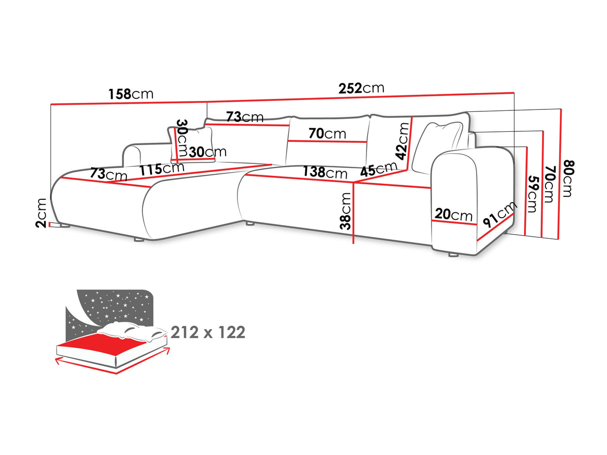 Sarokkanapé Narożnik ELIWO, Szín: Flow 22