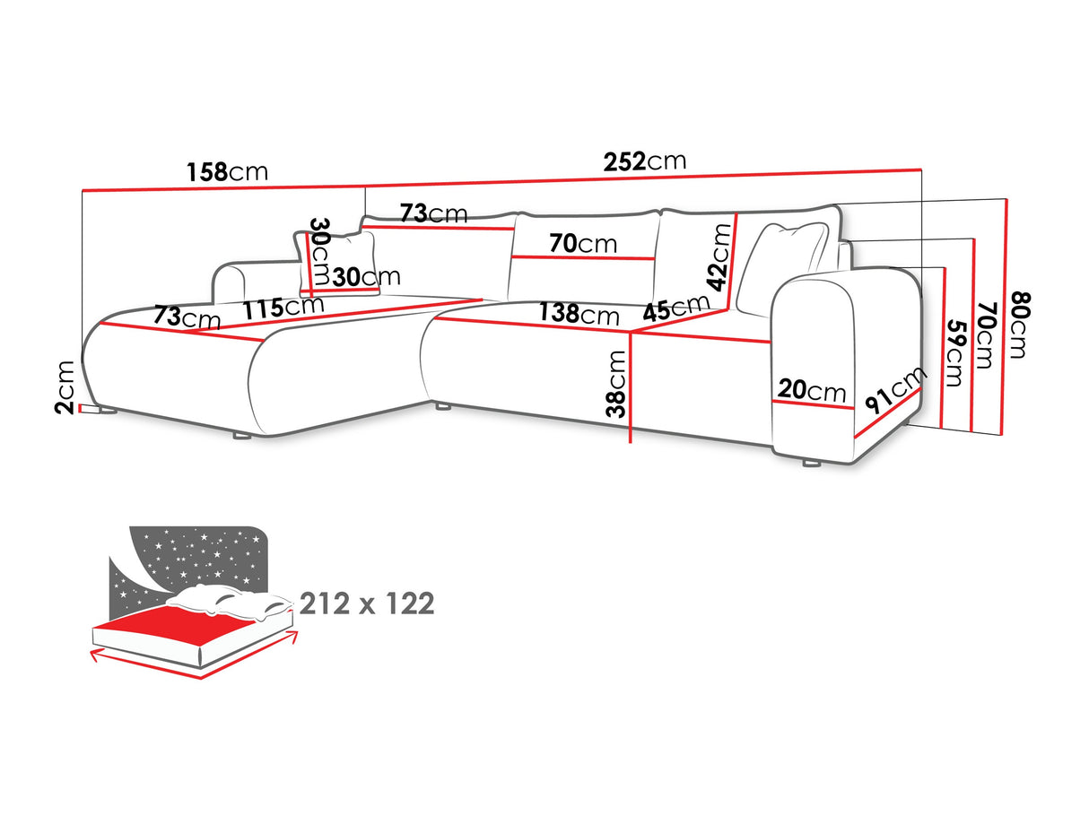 Sarokkanapé Narożnik ELIWO, Szín: Clara 215.10