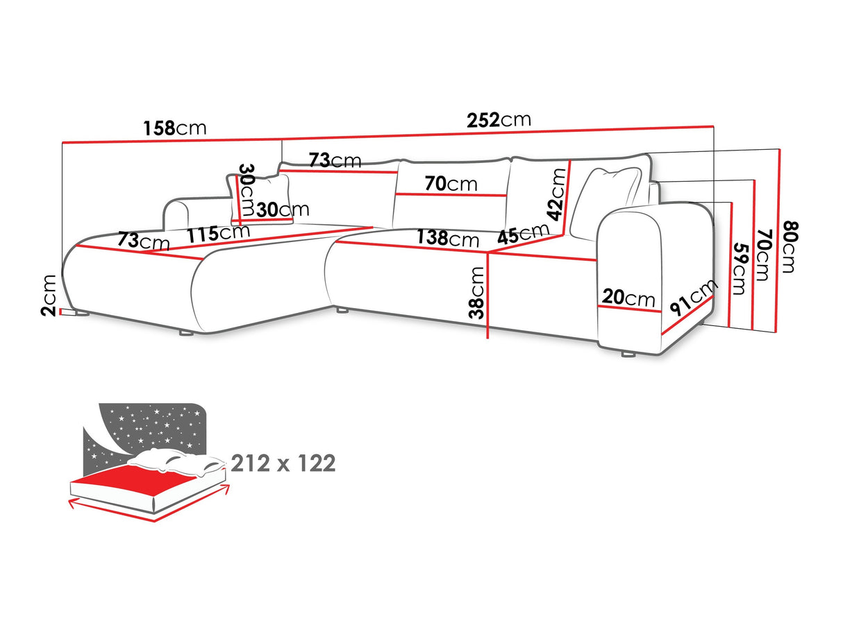 Sarokkanapé Narożnik ELIWO, Szín: Clara 215.03
