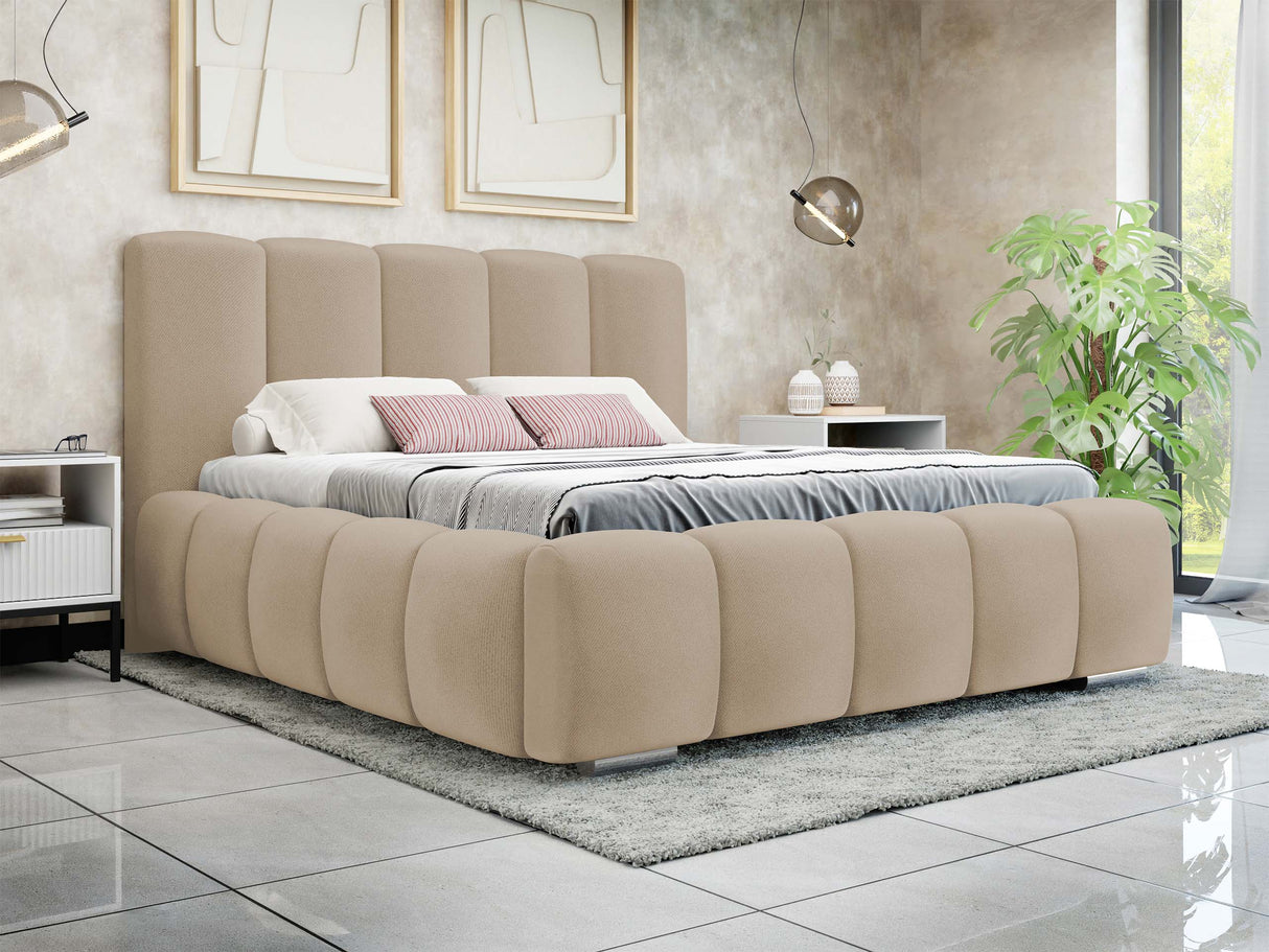 Ágy Łóżko tapicerowane WIZKO, Szín: Paros 02, Alvó felület mérete: 160 x 200 cm