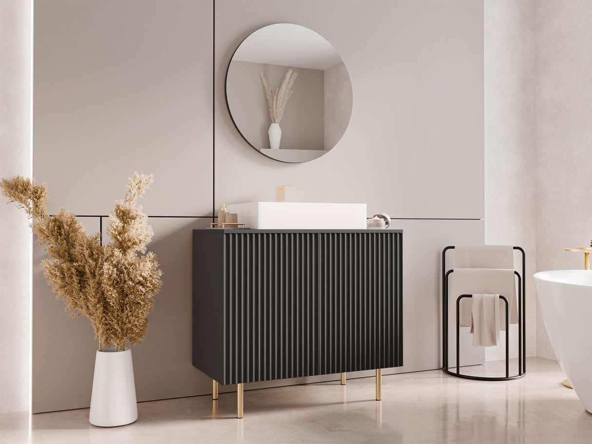 Fürdőszoba garnitúra NUBIA I, Szín: Fekete, Mosdókagyló: Igen