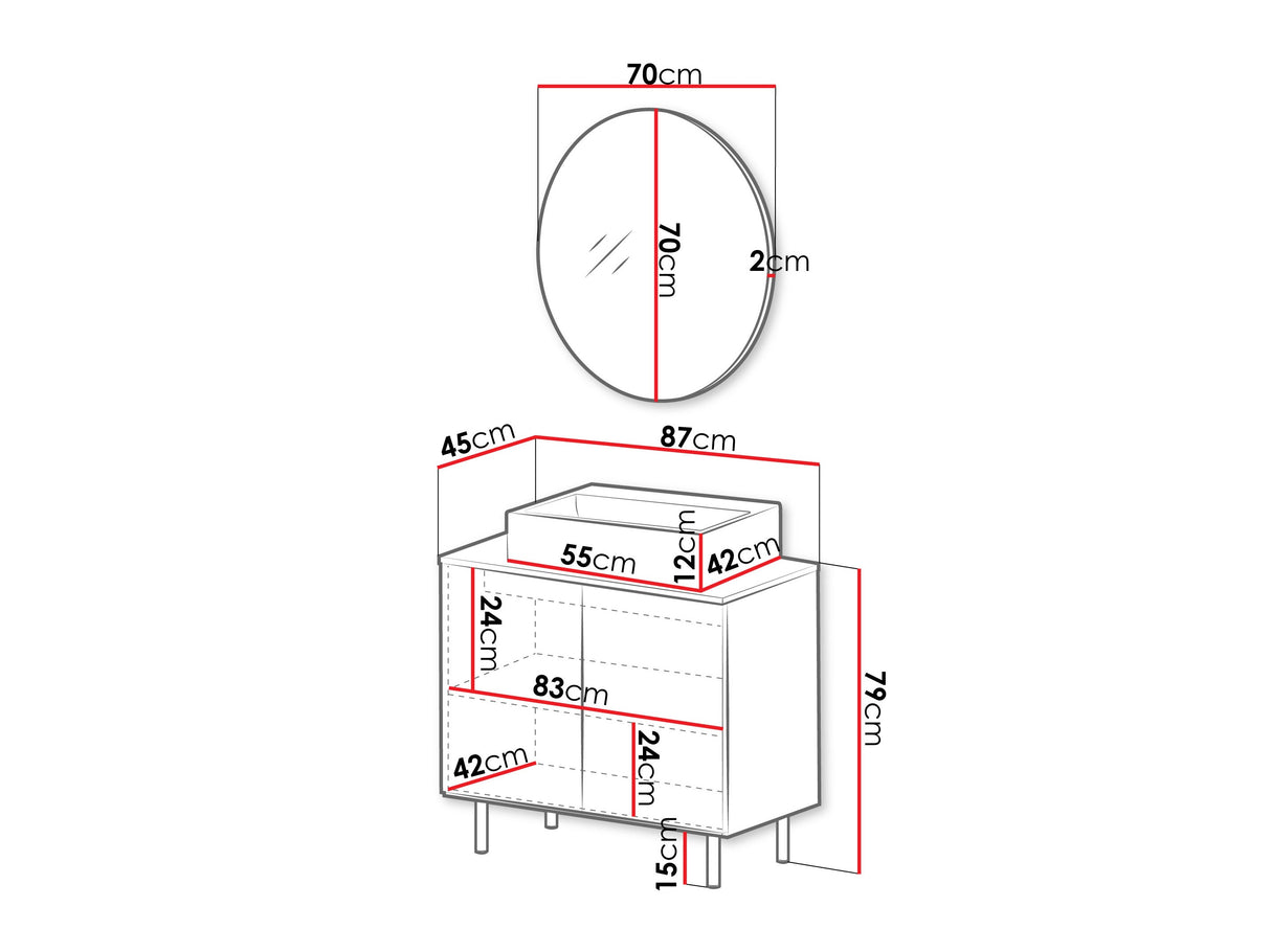 Fürdőszoba garnitúra NUBIA I, Szín: Kasmír, Mosdókagyló: Igen