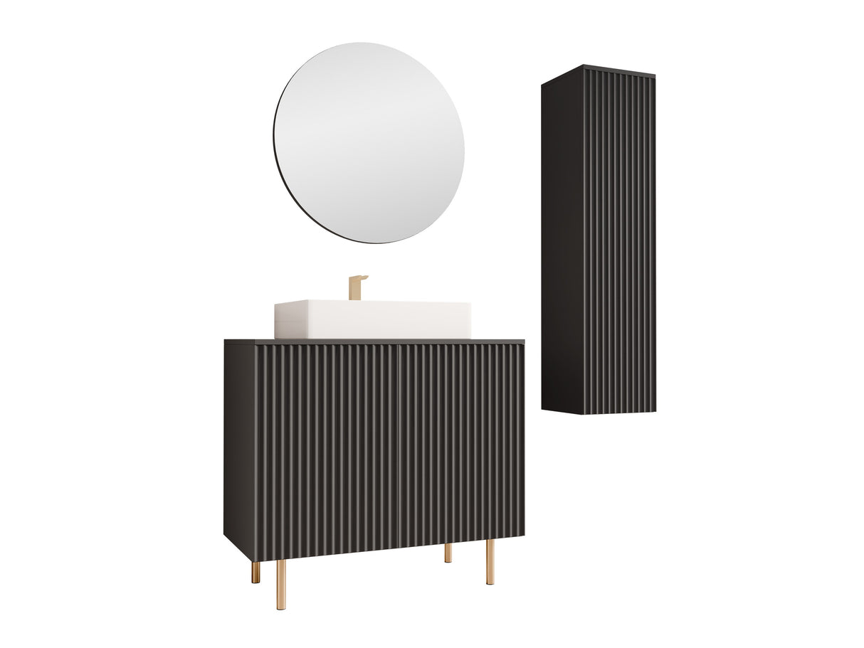 Fürdőszoba garnitúra NUBIA II, Szín: Fekete, Mosdókagyló: Nem
