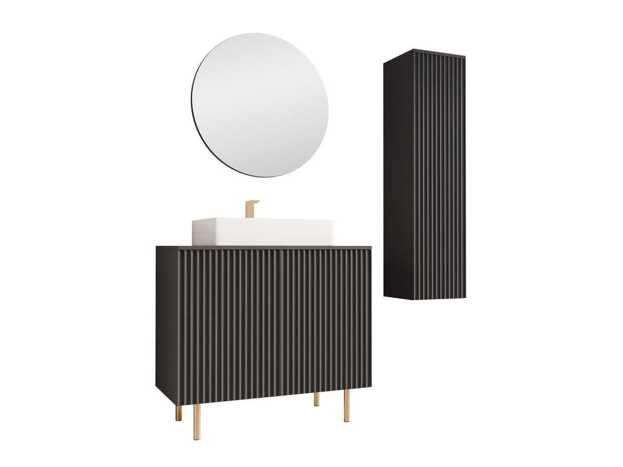 Fürdőszoba garnitúra NUBIA II, Szín: Fekete, Mosdókagyló: Igen