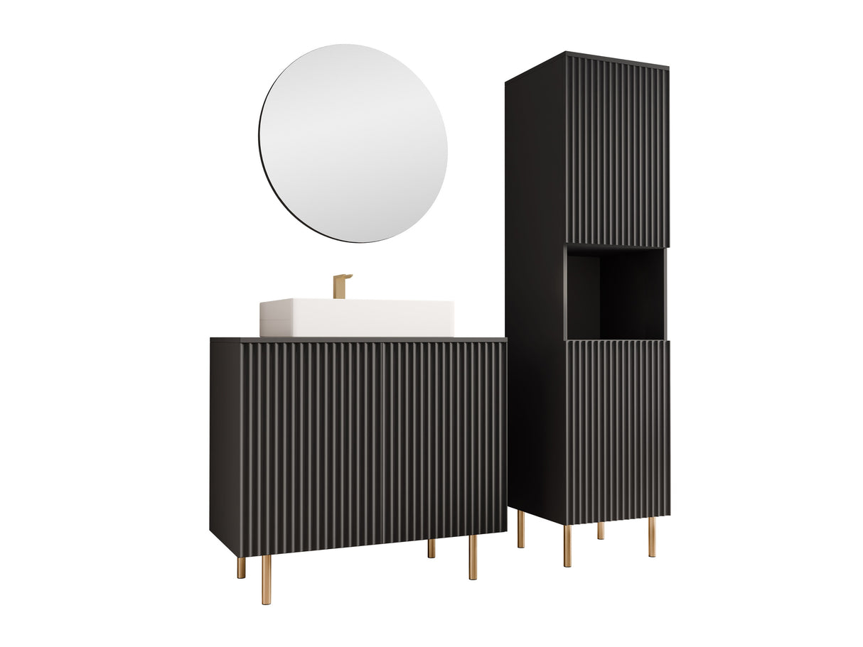 Fürdőszoba garnitúra NUBIA III, Szín: Fekete, Mosdókagyló: Nem