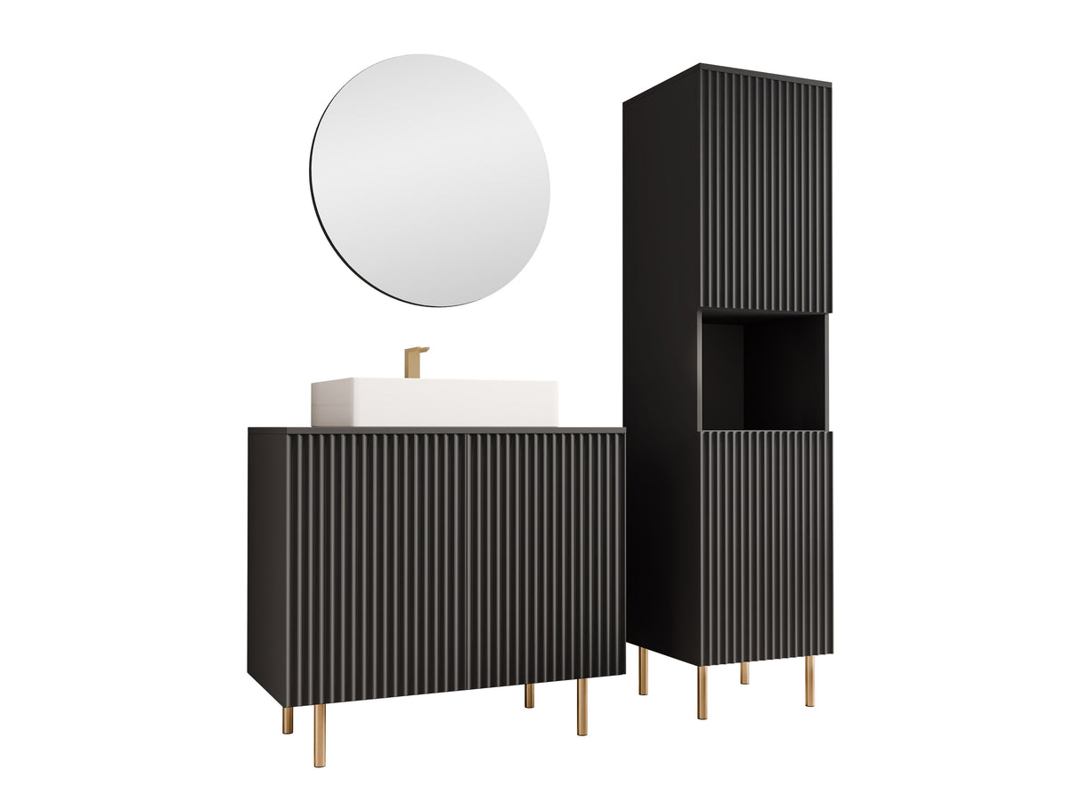 Fürdőszoba garnitúra NUBIA III, Szín: Fekete, Mosdókagyló: Igen