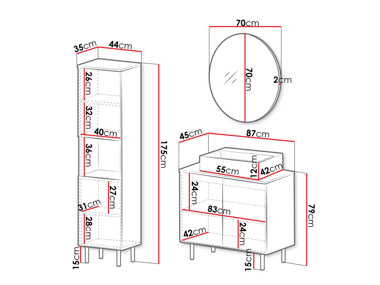 Fürdőszoba garnitúra NUBIA III, Szín: Kasmír, Mosdókagyló: Igen