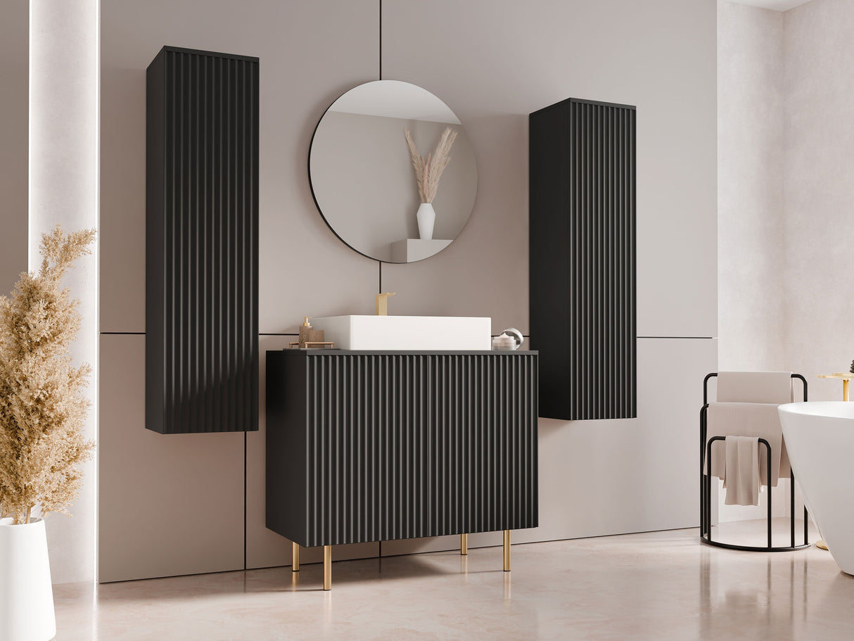 Fürdőszoba garnitúra NUBIA IV, Szín: Fekete, Mosdókagyló: Nem