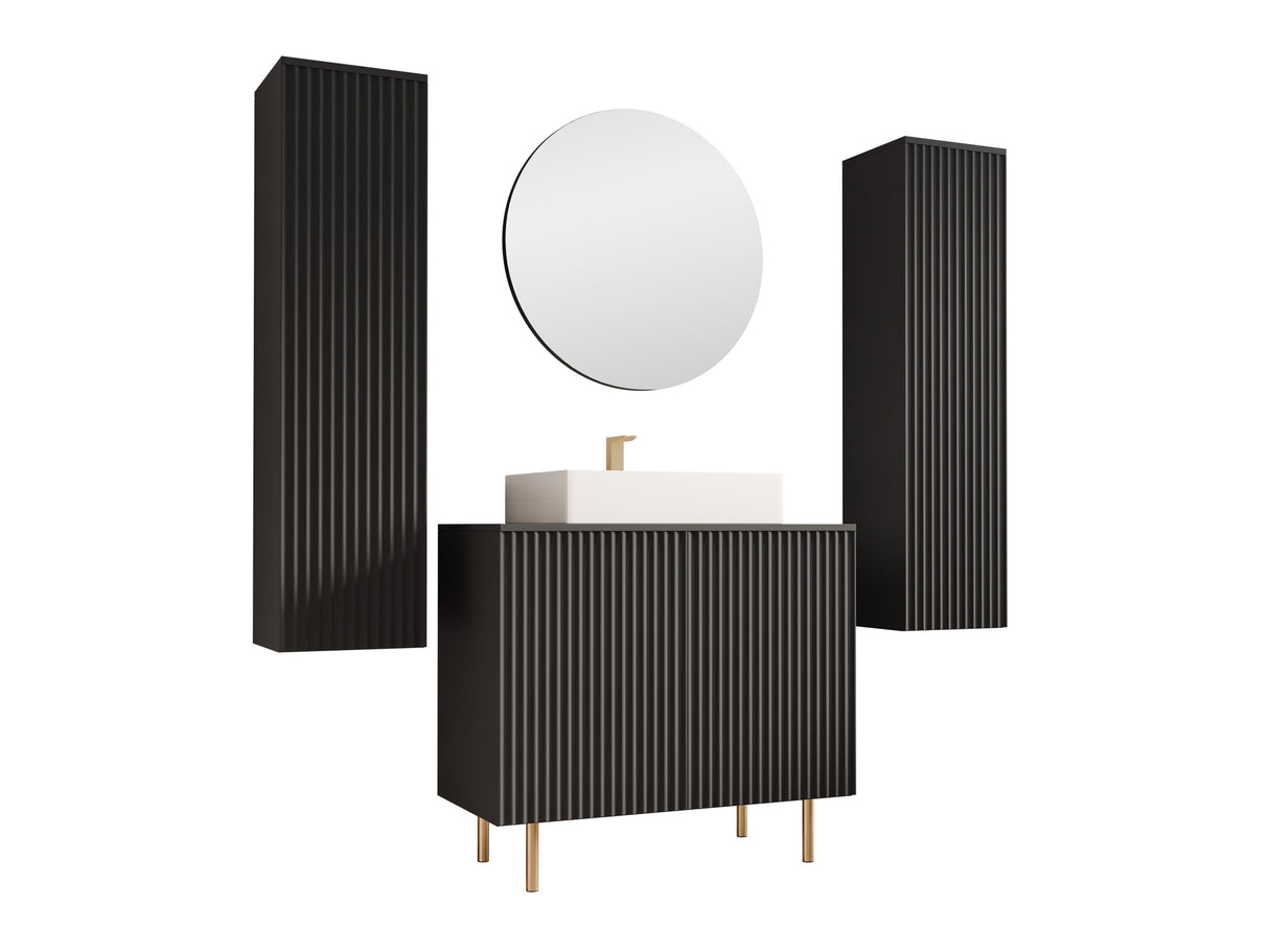 Fürdőszoba garnitúra NUBIA IV, Szín: Fekete, Mosdókagyló: Igen