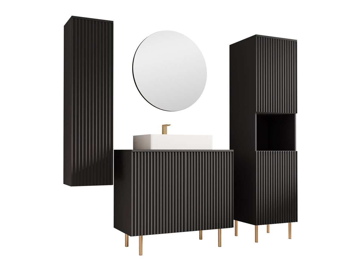 Fürdőszoba garnitúra NUBIA V, Szín: Fekete, Mosdókagyló: Nem