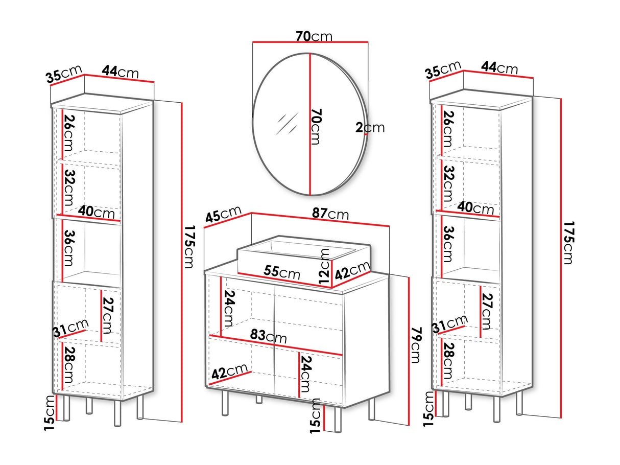 Fürdőszoba garnitúra NUBIA VI, Szín: Kasmír, Mosdókagyló: Igen