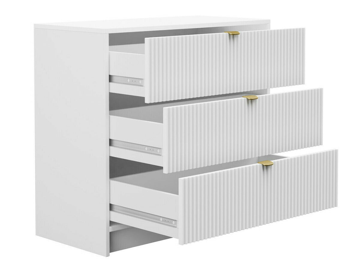 Hálószoba garnitúra Meble TIRENO III Biały Bársony/Ryfle Biała 5903211429033