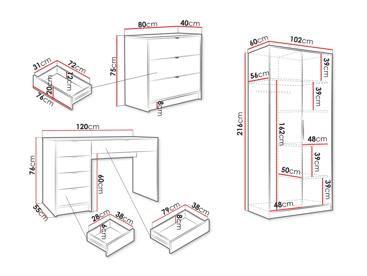 Irodai garnitúra Meble TIRENO IV Biały Bársony/Ryfle Biała 5903211429040